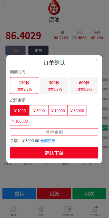 燃油宝微交易系统源码,石油能源交易时间盘,微盘源码,润滑油交易系统
